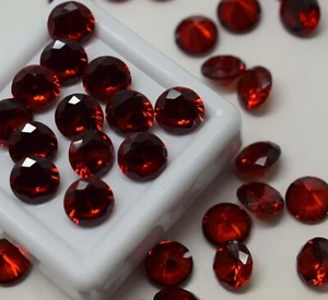 5Pcs AAA Dark Red Garnet Excellent Round cut loose Garnet jewelry Gemstone Lot - Picture 1 of 7