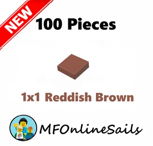 **NEW** 100x Genuine LEGO Reddish Brown Tiles 1x1 Bulk Lot - Piece# 3070 - Picture 1 of 4