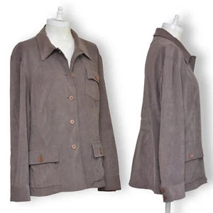 Vintage Halston Lifestyle Army Green Jacket L Military Style 90’s - Picture 1 of 10