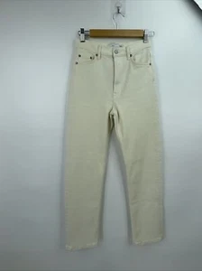 Jeans elásticos de tiro alto Denim & Other Stories para mujer talla 24 cintura x 28 L marfil - Imagen 1 de 10