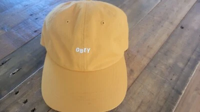 Nuevo NUEVO SIN ETIQUETAS OBEY Ropa Sherbet Naranja Mini OBEY Logo Gorra Sombrero Skate Surf - OSFA Foto 1 de 4