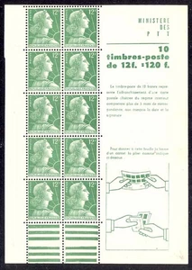 France 1955 12F Green Marianne Booklet Sc# 752a NH - Picture 1 of 1