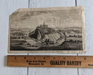 Antique Circa 1779 Engraving Print South West View of the City of Durham England - Picture 1 of 3