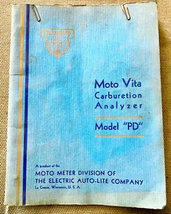 Vintage MotoMeter Moto Vita Carburation Analyser Model PD Manual - Picture 1 of 3