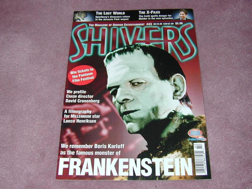 SHIVERS magazine # 43, Boris Karloff Frankenstein, The Lost World, Cronenberg - Image 1 of 1