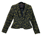Banana Republic L'Wren Scott Collection Blazer Jacket Womens 4 Green Black Lace