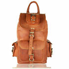 Men's Brown Vintage Backpack Shoulder 2-in-1 Messenger Bag Sling Rucksack Bag