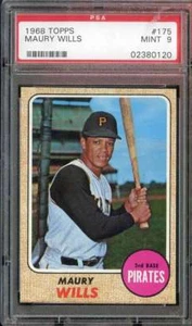 1968 Topps #175 Maury Wills PSA 9 Piratas - Imagen 1 de 2