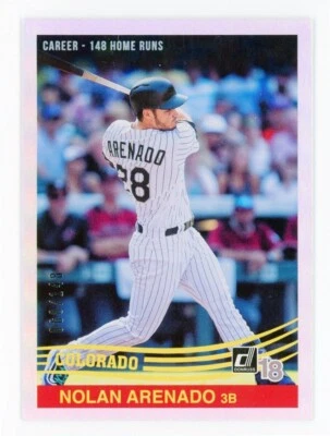 E646 NOLAN ARENADO STAT LINE 2018 DONRUSS 68/148 HOME RUNS FOIL ROCKIES #236 - Image 1 of 2