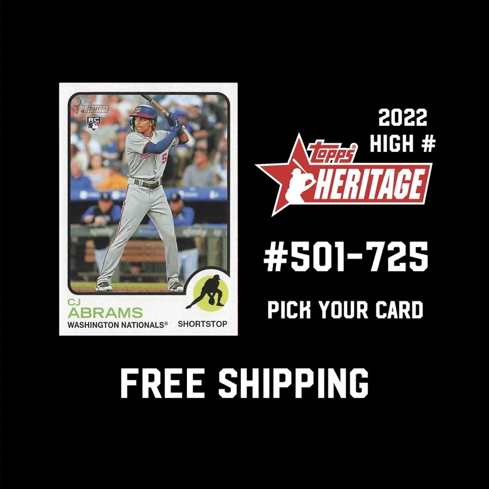 2022 Topps Heritage  HN - Cards #501-725 - You Pick & Complete Your Set (QTY) - Image 1 of 1