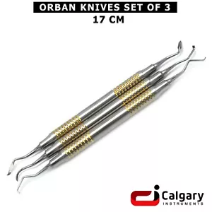 Bundle of 3 Orban Soft Tissue Tunneling Knives for Periodontal Gingivectomy - Bild 1 von 3