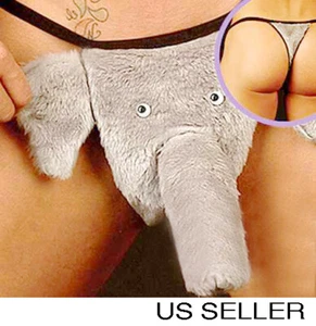 HERREN SEXY KUNSTFELL ELEFANT TANGA SLIP UNTERWÄSCHE G-STRING SLIP TASCHE S/M - Bild 1 von 4