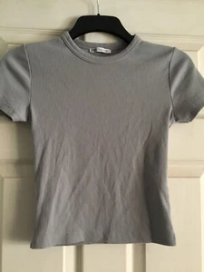 Girls Zara Size Medium T-shirt Grey - Picture 1 of 4