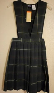 Girls Uniform Sz 14 French Toast Button Zipper Dark Green Red/White Stripes NWT. - Picture 1 of 8