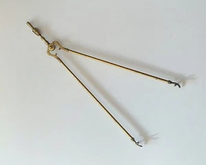Antique Victorian Brass Fireplace Tongs Ornate Claw Pincers 19th Century England - Picture 1 of 16