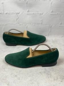 Broadland Samt Hausschuhe England Vintage US11 Luxus Schuhe sehr selten grün - Bild 1 von 9