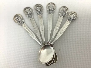 De Colección EIK Noruega CONJUNTO de 6 Cucharas de Recuerdo Norge Demitasse Escritores y Músicos - Imagen 1 de 7