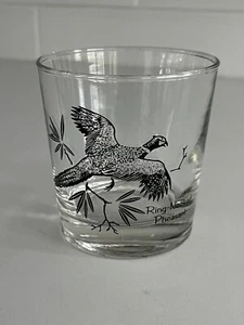 Vintage Mid Century Game Bird Tumbler Whiskey Glass 3.25” Lowball Pheasant - Picture 1 of 10