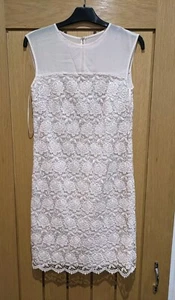REISS Shanford Mini Floral Dress Womens Size 6 Light Pink Sleeveless Lace Sheer - Picture 1 of 9