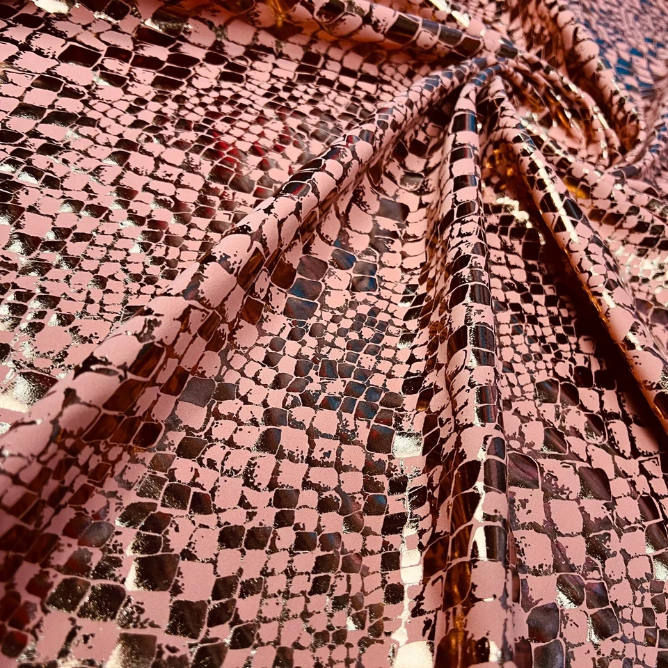 Animal Print Copper Snake I Spandex Fabric Stretch I 60 "wide by Yard I Swimwear - Image 1 of 4