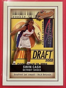 2002 Fleer Authentix WNBA Swin Cash Rookie RC /2002 #102 Basketball Shock - Picture 1 of 3