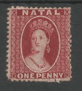 NATAL SG20 THE 1863-5 QV 1d MARRÓN ROJO MONTADO COMO NUEVO GATO £190 - Imagen 1 de 2