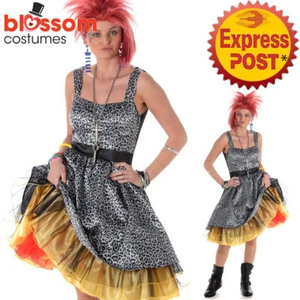 K674 Pop Diva 80s Wild Child Rock Star Celebrity 1980s Fancy Dress Party Costume - Picture 1 of 2