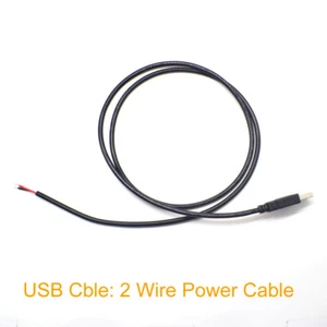 10pcs 1M/3.3FT 20AWG USB 2.0 Male Plug 2pin wire DIY Pigtail cable Black - Picture 1 of 9