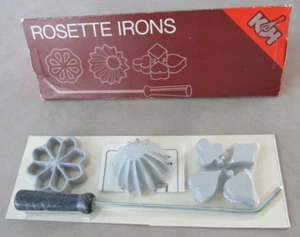 NOS Vintage K-H Rosette Irons - Rosette, Suits of Playing Cards & Mini Bun Cake - Picture 1 of 8