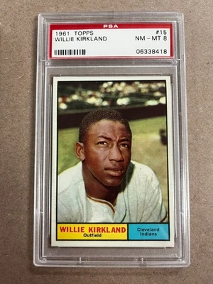 1961 Topps Willie Kirkland #15 Cleveland Indians graduado PSA 8 casi nuevo-como nuevo Foto 1 de 2