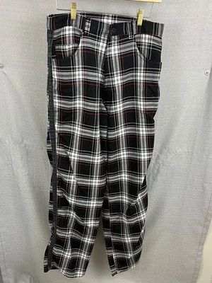 Pantalones de poliéster clásicos Morbid Thread Plaid negro/blanco/rojo Foto 1 de 4