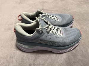 Hoka One One Bondi 7 Women’s 10.5 M Blue Fog Running Shoes (1110519 BFBG) - Picture 1 of 9