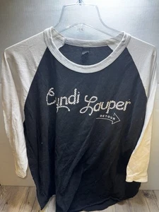 Tultex Cyndi Lauper Detour Tour 3/4 Arm schwarz weiß T-Shirt Damen Gr. XL - Bild 1 von 4