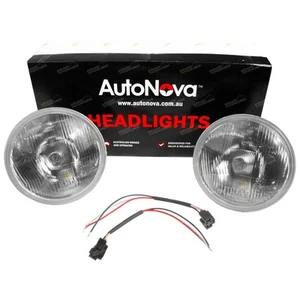 7" Semi Sealed Beam 178mm Round Curved Glass Std Lense Headlight Pair H4 Type - Picture 1 of 7