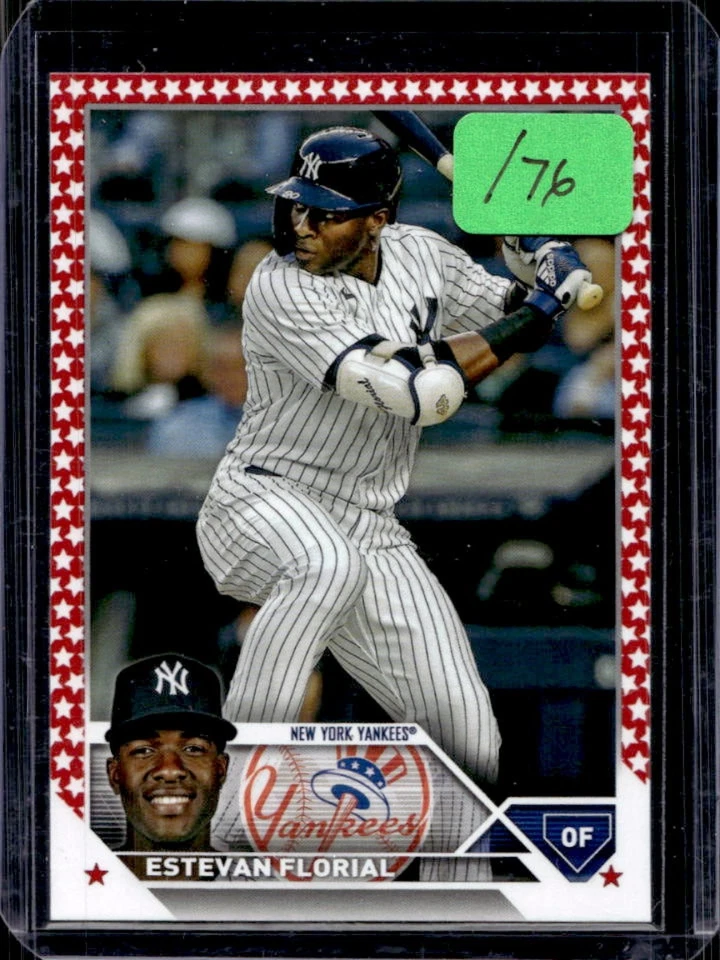 2023 Topps Update Estevan Florial Independence Day #/76 Yankees - Image 1 of 2