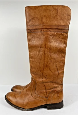 Botas femininas Frye Melissa Trapunto tamanho 10B couro marrom boho motociclista - Imagem 1 de 4