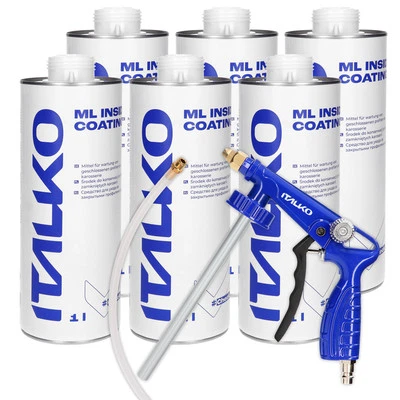 ITALKO 6x 1L Sellado de cavidades Protección de cavidades Cera Transparente + Pistola UBS
