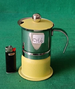 CAFFETTIERA MOKA 1 TAZZA ACCIAIO INOX 18/10 LISCIO GOFFRATO VINTAGE. CY16 - Picture 1 of 8