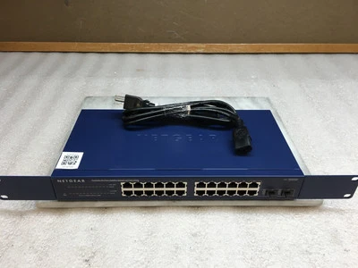 NETGEAR JGS524F v1 ProSafe  24 Port Gigabit Switch with Fiber Slots & PWR Cable - Image 1 of 4