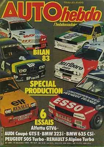 HEBDO AUTO Nr.399 15.12.1983 PRODUKTIONSTEST GTV6 BMW 635 CSI &323i - Bild 1 von 1