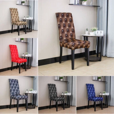 Cubierta de silla de comedor taburete elástico funda protectora de asiento de silla Foto 1 de 4