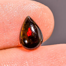 100% Natural Play Of Fire Black Ethiopian Opal Pear Cab Loose Gemstone 0.70Cts