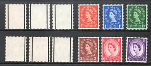 GB QEII 1957 SG561 - SG566 Wilding Graphite Set 6 MNH Unmounted mint stamps - Picture 1 of 3
