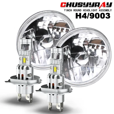 Kit de conversión de faros LED redondos de 7" para Ford F150 1975-1979 H4 haz alto bajo Foto 1 de 4