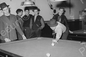 Boys in Indiana Billiards Hall 1940s 4x6 Reprint Of Old Photo - Picture 1 of 1