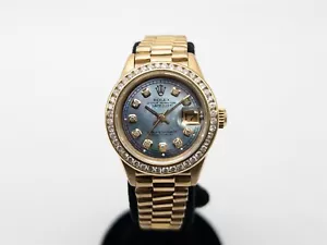 $30,000 ROLEX DATEJUST PRESIDENT 2ct Diamond 18k Yellow Gold Ladies Watch 69178 - Picture 1 of 6