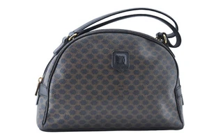 Authentic CELINE Macadam Blason Pattern Hand Bag PVC Leather Black 5027M - Picture 1 of 10