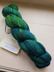 Sanguine Gryphon Mithril ~ 100% hand-dyed merino lace yarn 750 yds blue-green - Picture 1 of 6