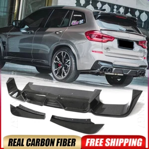 For BMW X3 M F97 2019-2021 REAL CARBON Fiber Rear Bumper Diffuser Lip Splitters - Picture 1 of 16