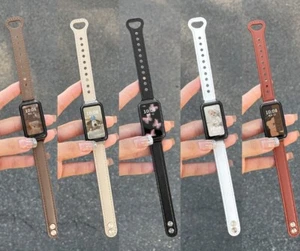 Fashion Slim Thin Leather Wristband Strap For Huawei Band 10/9/8/7/6 Smart Watch - Picture 1 of 24